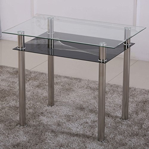 Esstisch aus glas 90x60x75cm - glas,