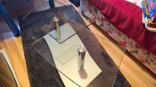 Rechteckiger glas couchtisch - glas,