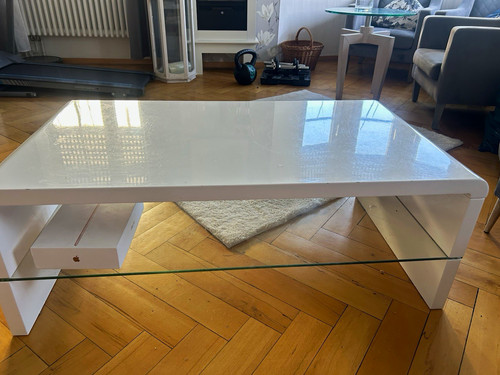 Weißer couchtisch 100x40cm - weißer,