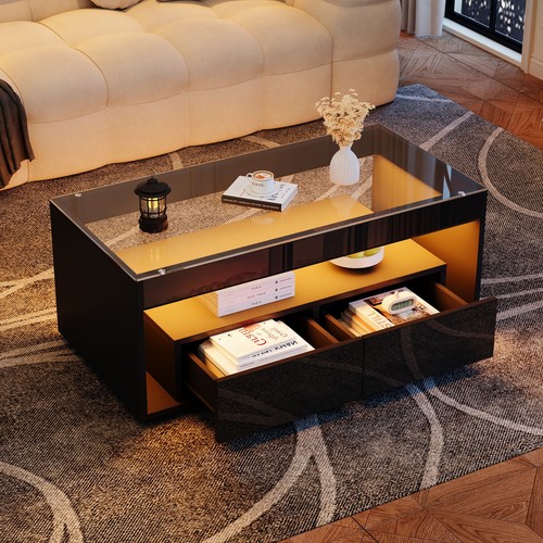 Schwarz glas couchtisch mit - couchtisch,